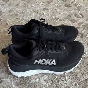 Hoka Men's Black and White Athletic Shoes